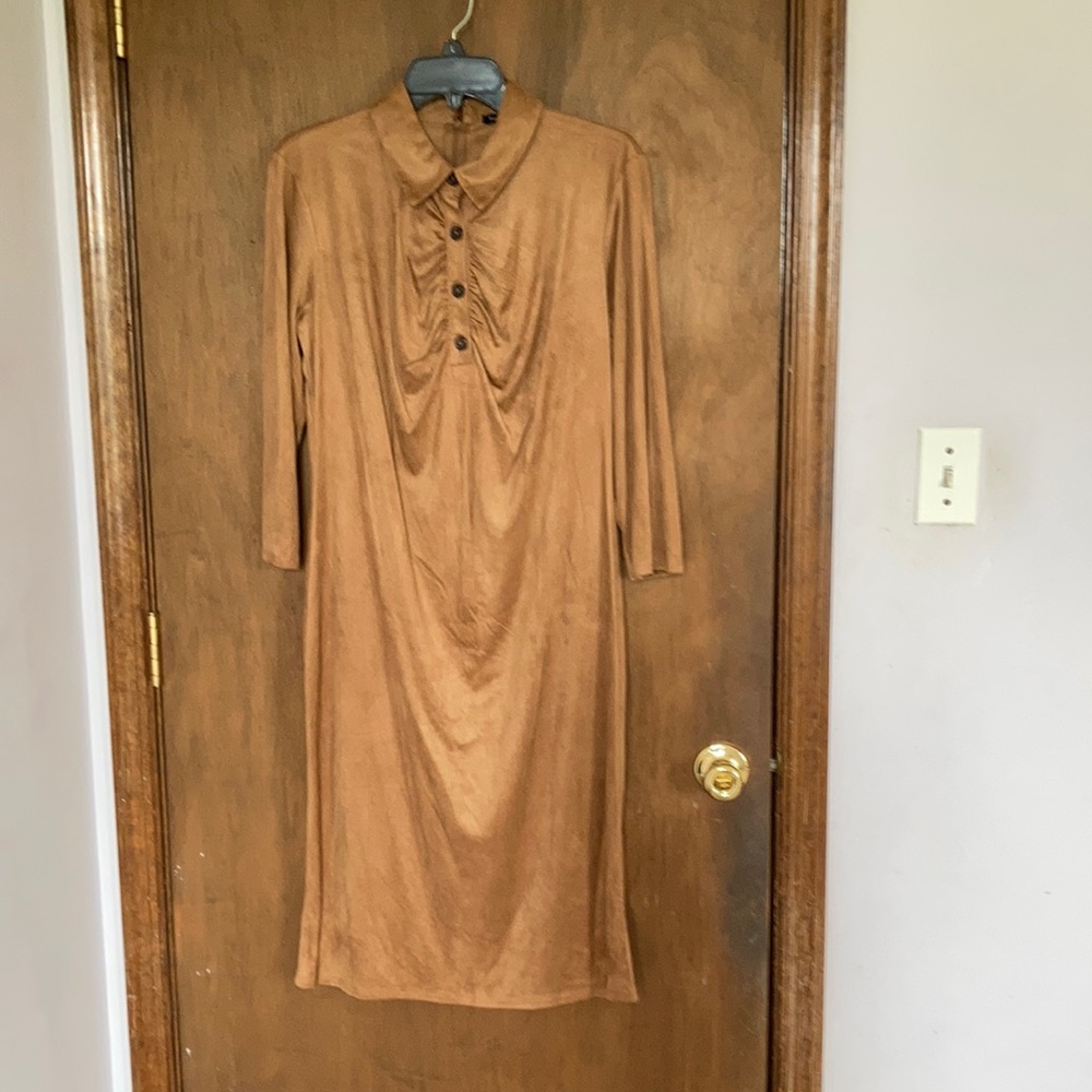 Sami & Jo camel colored collared dress size L - Picture 4 of 17